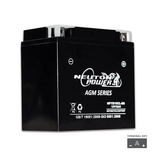 YB19CL-BS 12V 18AH Powersport Battery - 6 Month Warranty