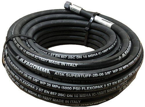 15m Supertuff - 3/8” R2 Black Mining Hose M/Fs