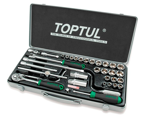 Toptul 34PCS 3/8" DR. Socket Set (METRIC & SAE) (GCAD3403)