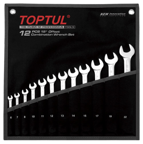 Toptul Combination Wrench Sets 15deg Offset (GPAB1204)