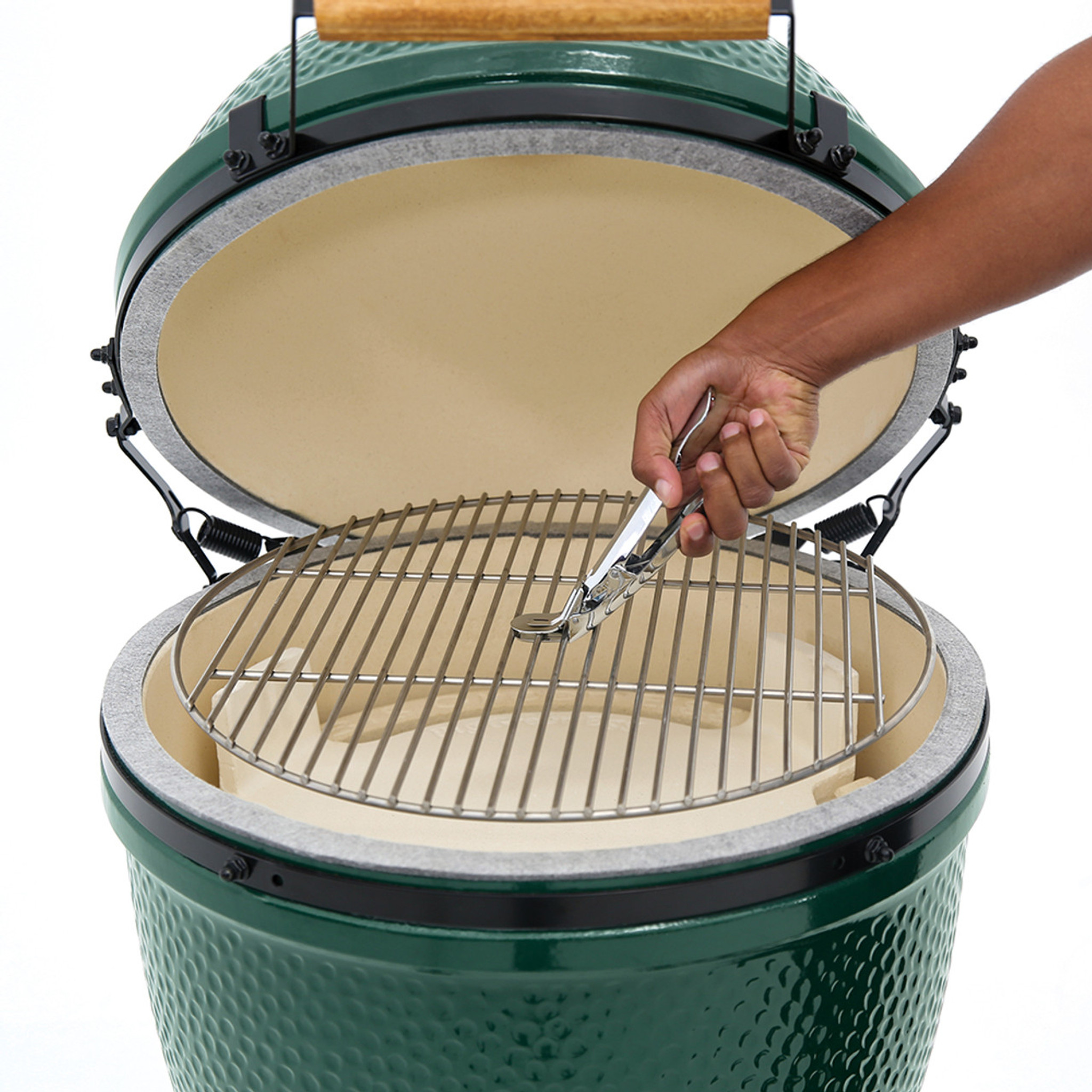 Large Big Green Egg in an intEGGrated Nest+Handler Package