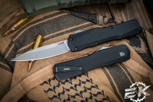 KERSHAW LIVEWIRE OTF AUTOMATIC KNIFE BLACK ALUMINUM 3.4" STONEWASH 9000