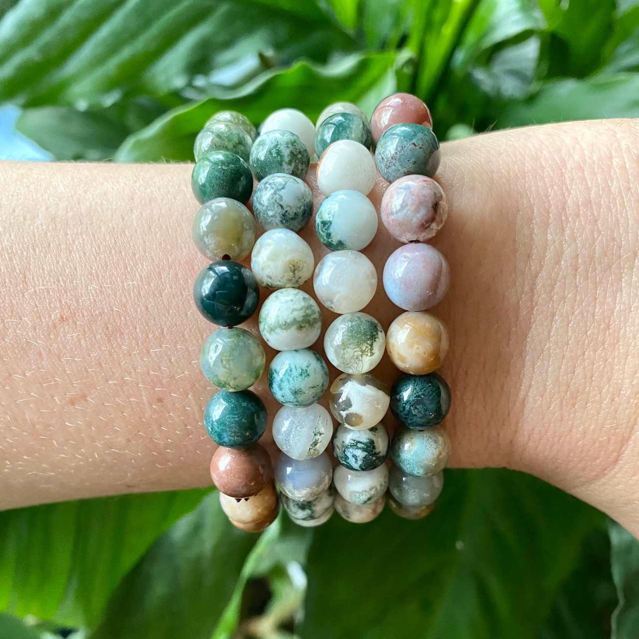 Stone Of New Beginnings' Natural Moss Agate Bracelet – Mine Galleria