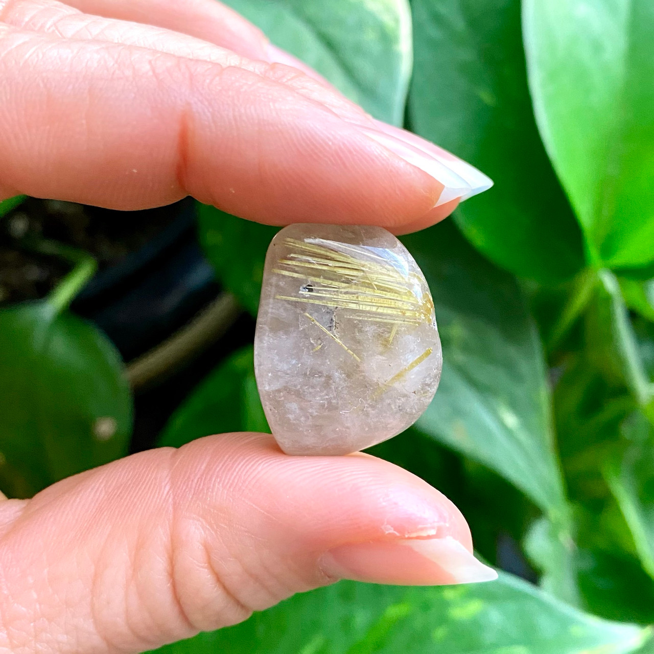 Golden Rutilated Quartz Tumbled Stone- Small (Set of 3)