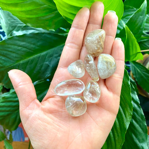 golden rutilated quartz tumbled stone golden rutilated quartz tumbled stone