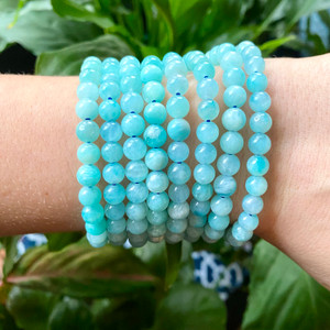 amazonite crystal bead bracelet