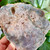brazilian pink amethyst crystal slab on stand