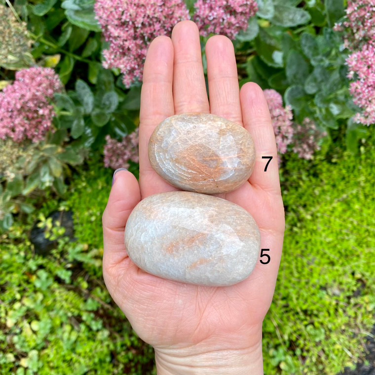 peach moonstone crystal palmstones