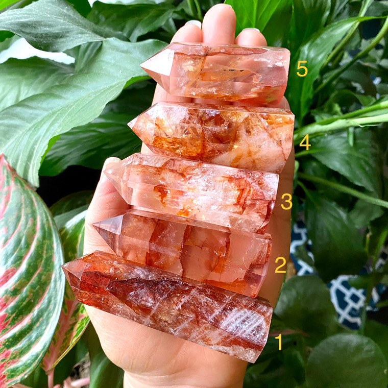 fire quartz crystal towers hematoid quartz