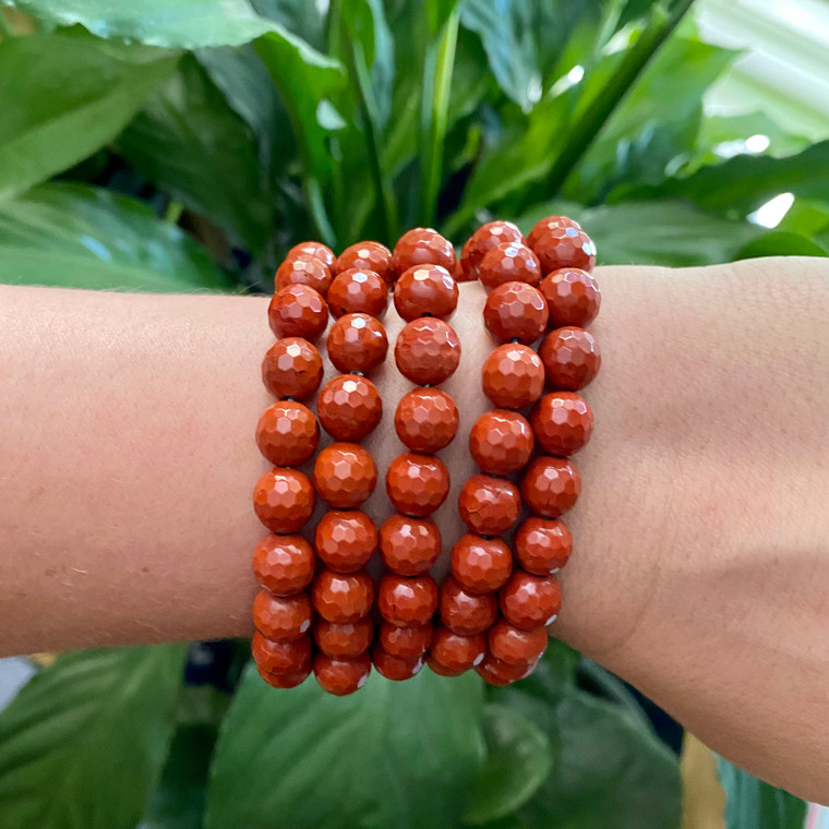 faceted red jasper crystal bracelets