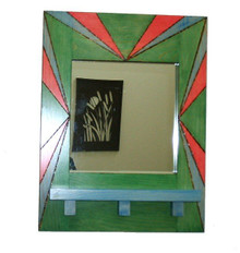 Mirror, Pine Mirror w/Woodburned Design and Custom Stains