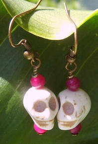 Earrings/ White Skull