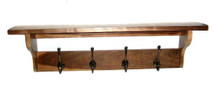 Walnut Coat Rack w/Shelf