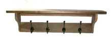 Unfinished Walnut Coat Rack w/Shelf