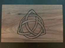 Walnut Storage Box with Triquetra Burned into Top