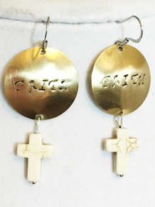 Earrings/ Faith with a Cross