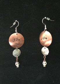 Earrings/ Personalized/ Handstamped w/Skulls