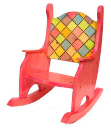 Child's Rocking Chair, Patchwork Stained, Pine