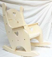 Side View Child's Rocking Chair with Hearts.