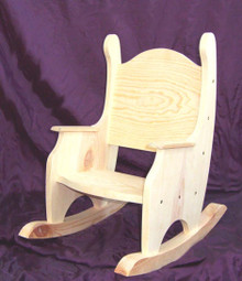 Unfinished Pine Child's Rocking Chair w/o Hearts