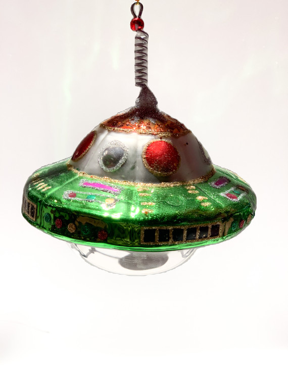 UFO glass ornament 
