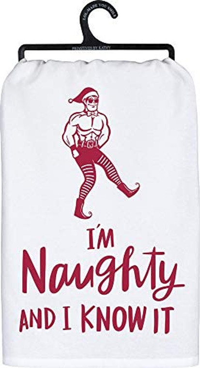 I am naughty and I know it towel