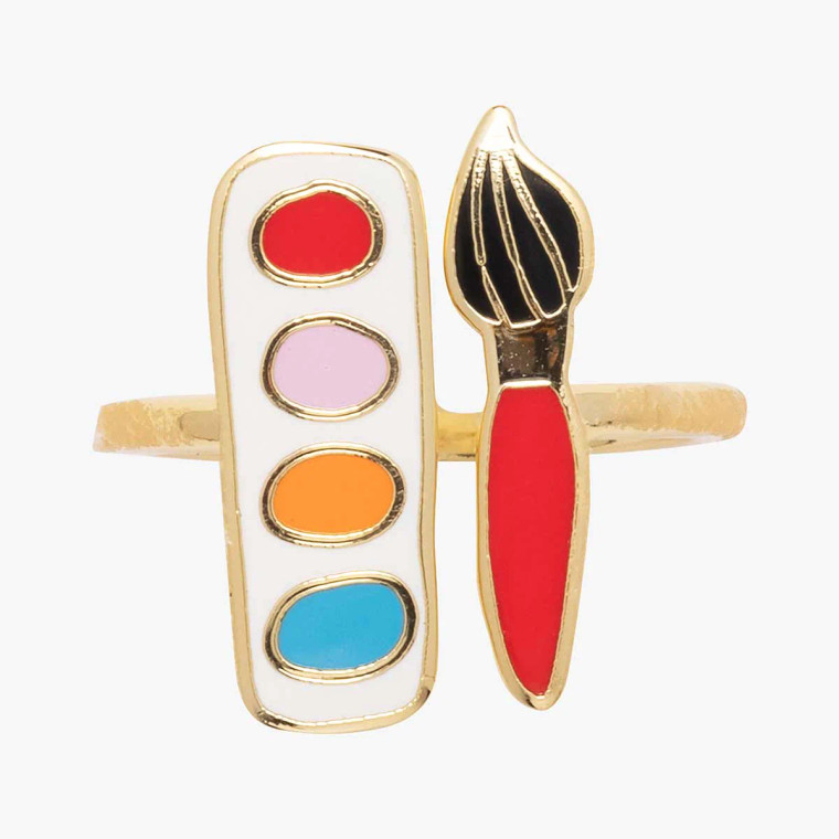 Paint Brush & Palette Ring