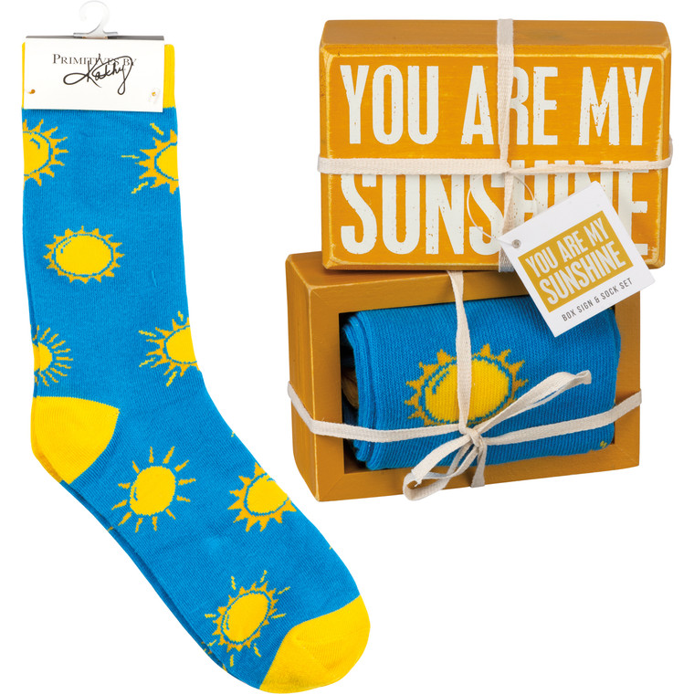 Sunshine socks and box sign