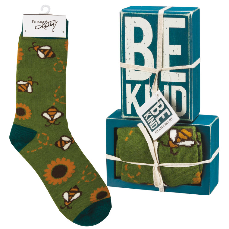 Be kind socks and box sign