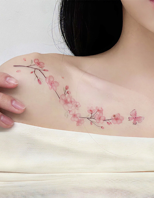 [시즌 단종] 물 없이 붙이는 타투 스티커 (체리블라썸)