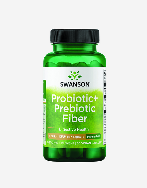 스완슨 프로바이오틱 + 프리바이오틱 섬유소 10억 CFU 베지 캡슐, 60정, 1개