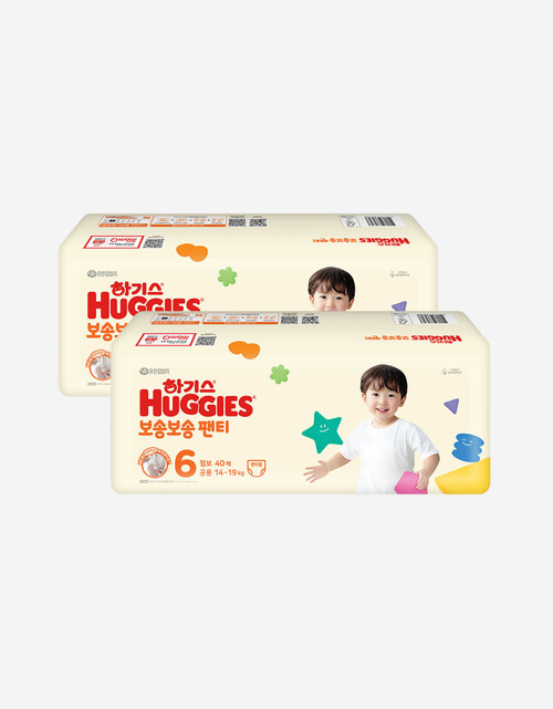 [하기스]  보송보송 팬티형 기저귀 6단계 남여공용*2팩(1박스)