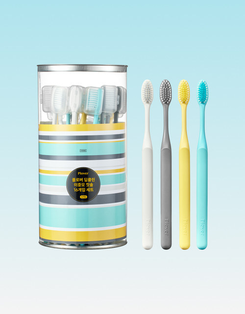 딥클린 이중모 칫솔 (16개입)