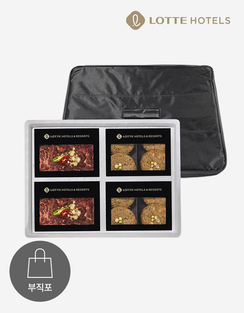 [사전예약][롯데호텔] 1++한우불고기&흑돼지(버크셔K) 떡갈비 혼합세트 [불고기2팩/떡갈비8팩]