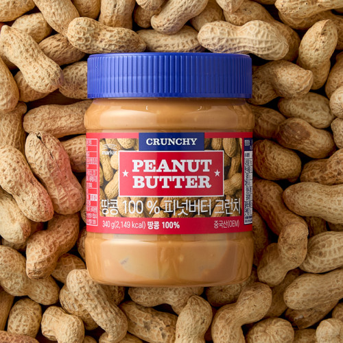 땅콩 100% 피넛버터 크런치 340g (중국산)