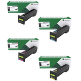 Lexmark CX820HY Set | 72K1XK0 82K1HC0 82K1HM0 82K1HY0 | Original Lexmark High-Yield Toner Cartridges – Black, Cyan, Magenta, Yellow