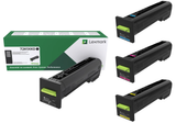Lexmark CX820 Set | 72K1XC0 72K1XK0 72K1XM0 72K1XY0 | Original Lexmark Extra High-Yield Toner Cartridges – Black, Cyan, Magenta, Yellow
