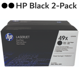 Original HP 49X Q5949XD Black High-Yield LaserJet Toner Cartridges Dual Pack 2-Pack