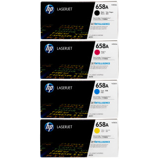 HP 658A SET | W2000A, W2001A, W2002A, W2003A | Original HP Toner Cartridges - Black, Cyan, Magenta, Yellow
