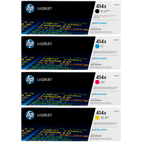 Original HP 414X SET | W2020X W2021X W2022X W2023X | LaserJet High-Yield Toner Cartridges - Black, Cyan, Magenta, Yellow