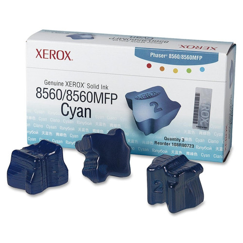 Original Xerox 108R00723 Solid Ink Sticks for Phaser 8560/8560MFP  3/Pack, Cyan