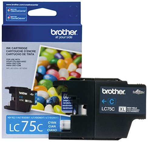 Original Brother LC-75 Cyan High Yield Ink Cartridge