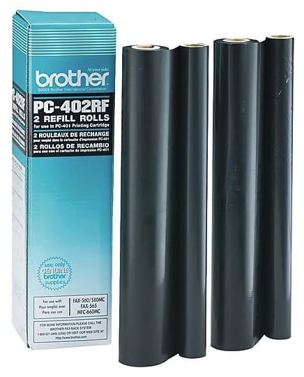 Original Brother PC-402RF Thermal Transfer Film Refills Dual Pack