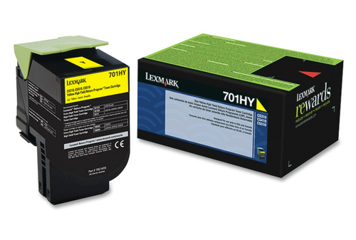 Original Lexmark 70C0HYG Unison 701HY Return Program Yellow High-Yield Toner Cartridge