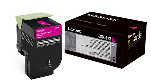 Original Lexmark 80C0H30 800h3 Magenta High-Yield Toner Cartridge