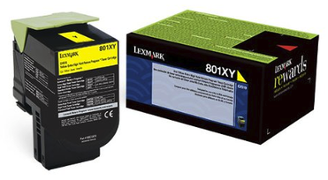 Original Lexmark 80C0XYG Unison 801XY Return Program Yellow X-High-Yield Toner Cartridge