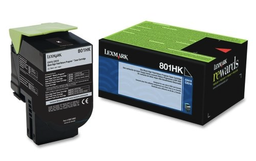 Original Lexmark 80C1HK0 801HK Black Return Program High-Yield Unison Toner Cartridge
