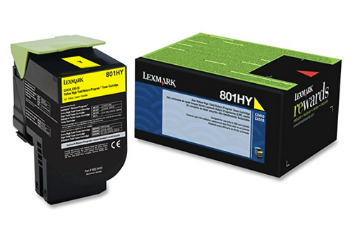 Original Lexmark 80C1HY0 801HY Yellow Return Program High-Yield Toner Cartridge Unison