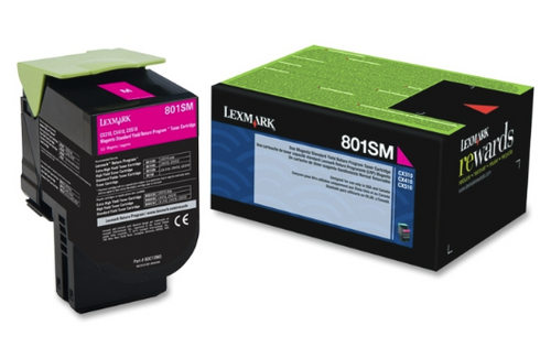 Original Lexmark 80C1SM0 801SM Magenta Return Program Toner Cartridge Unison
