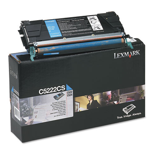 Original Lexmark C5222CS C522/24 Cyan Toner Cartridge